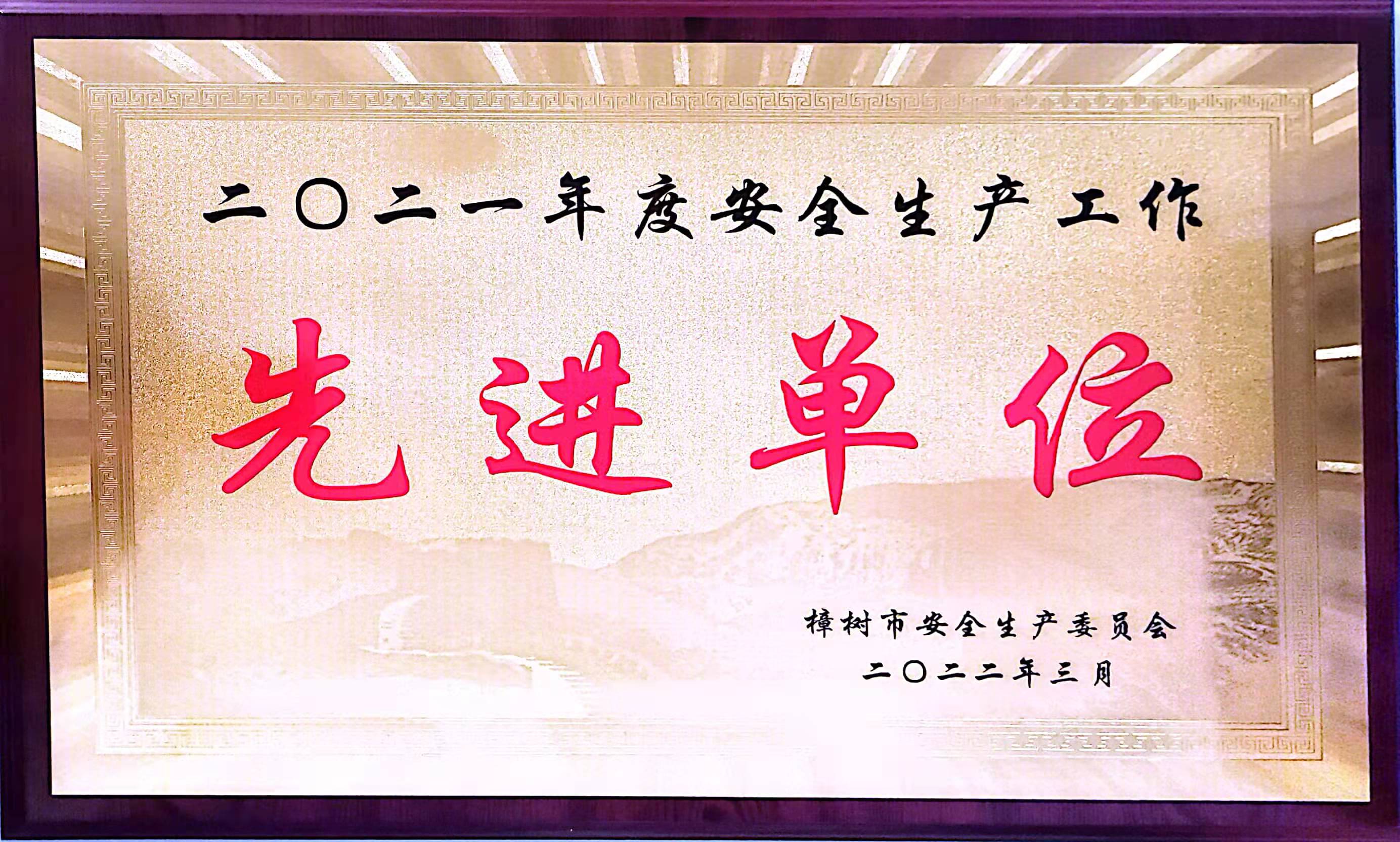 2021年度安(ān)全生产(chǎn)工(gōng)作(zuò) 先进单位