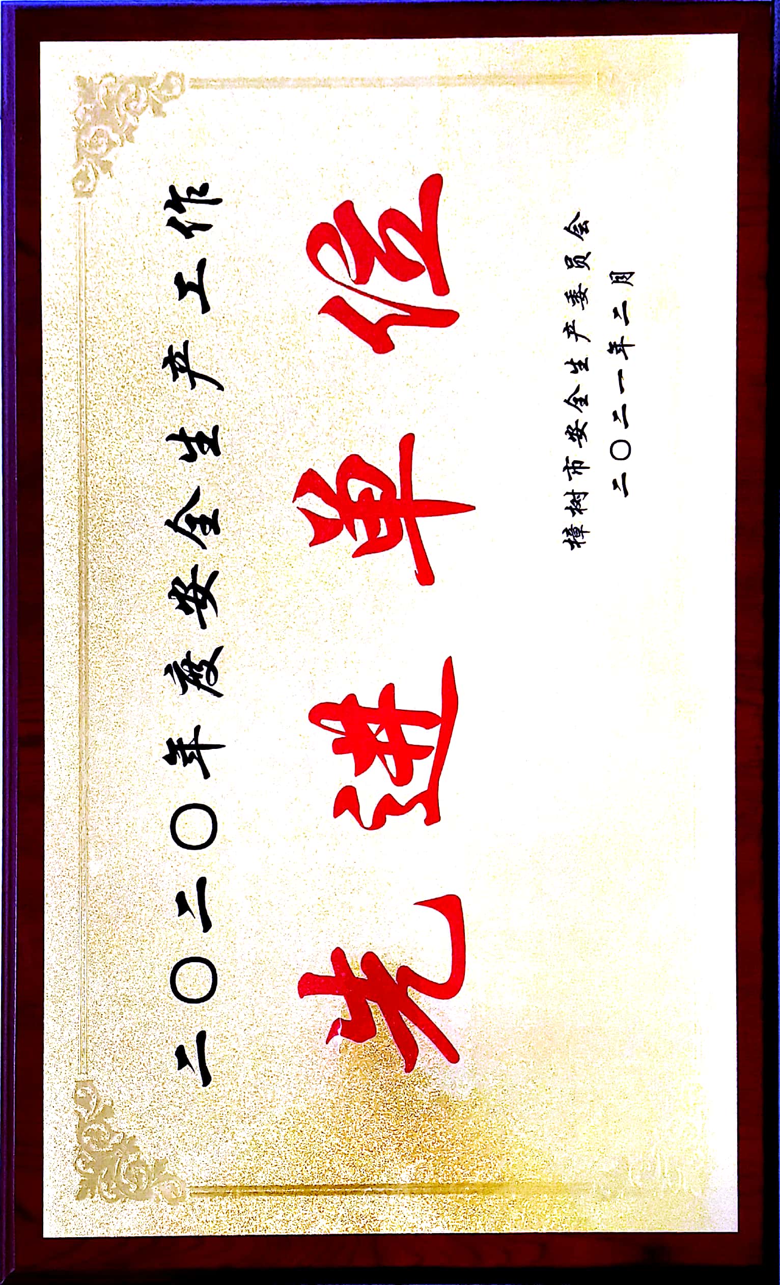 2020年度安(ān)全生产(chǎn)工(gōng)作(zuò) 先进单位